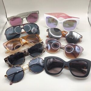 Curated bundle 9 trendy fashion sunglasses variety of brands and styles.
